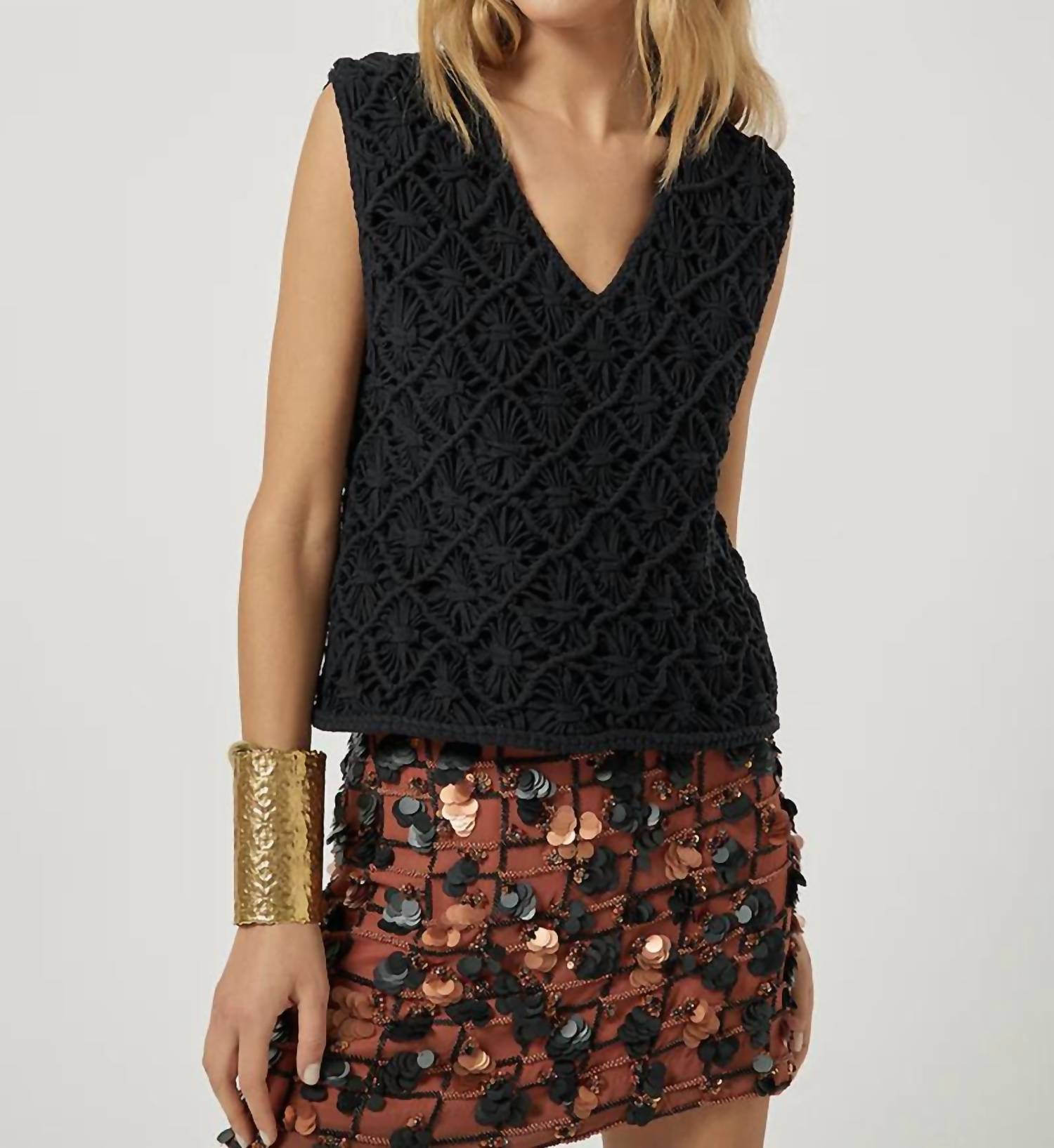SCARLETT POPPIES Wiwino Sleeveless Top in black - women's shirt