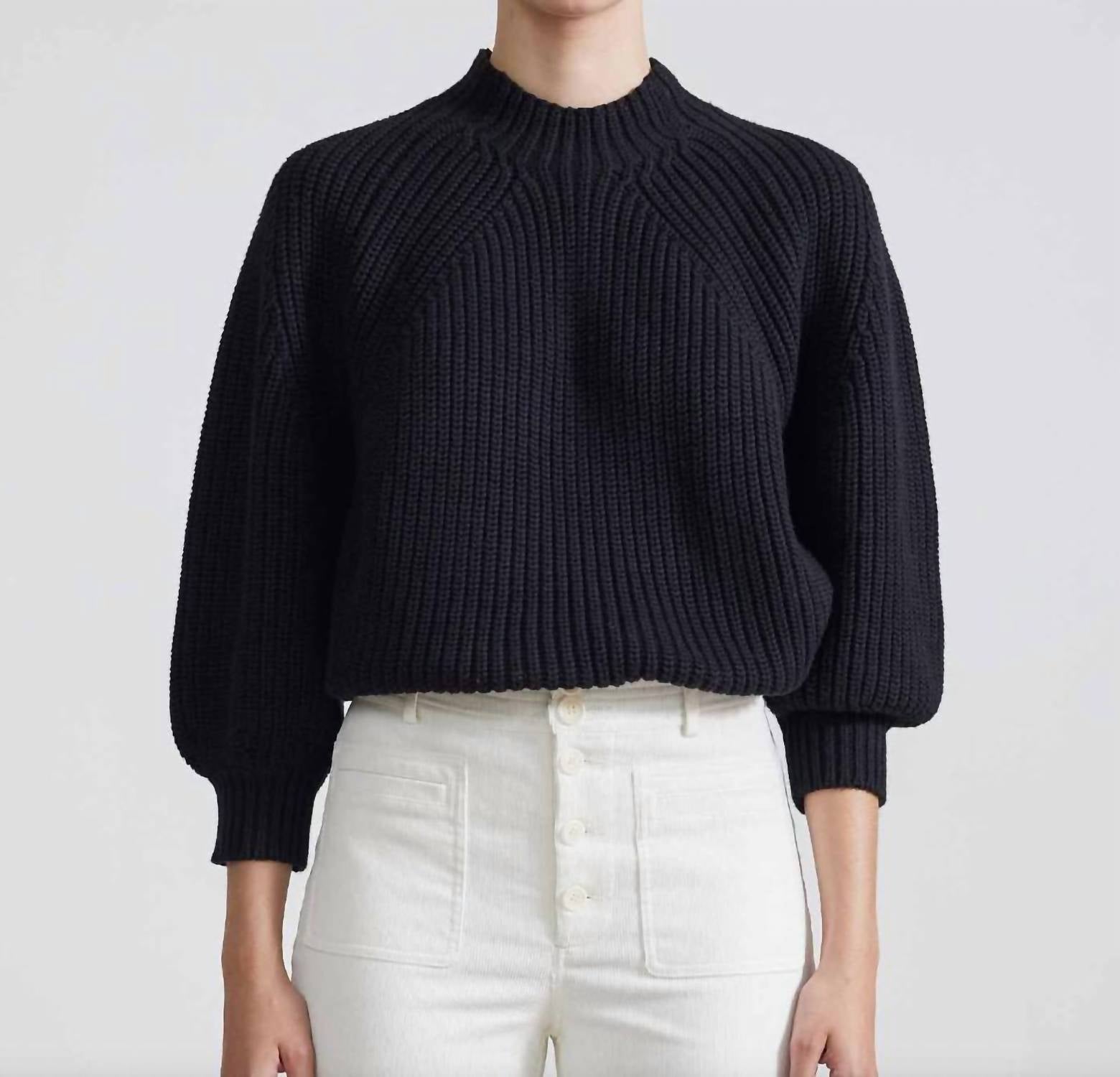 APIECE APART Eco Nueva Merel Sweater in black - women's sweater