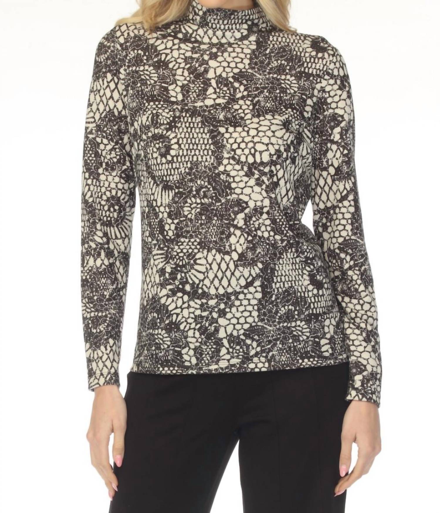 Joseph Ribkoff - Floral High Neck Knit Top