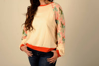Easel Cuddles and Bows Lightweight Sweatshirt in beige - women's top
