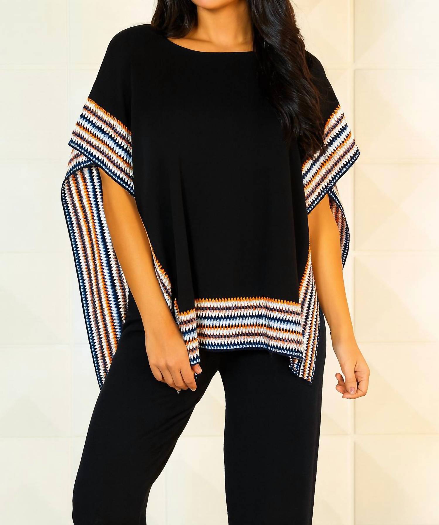 Angel Apparel - Embroidered Poncho Top