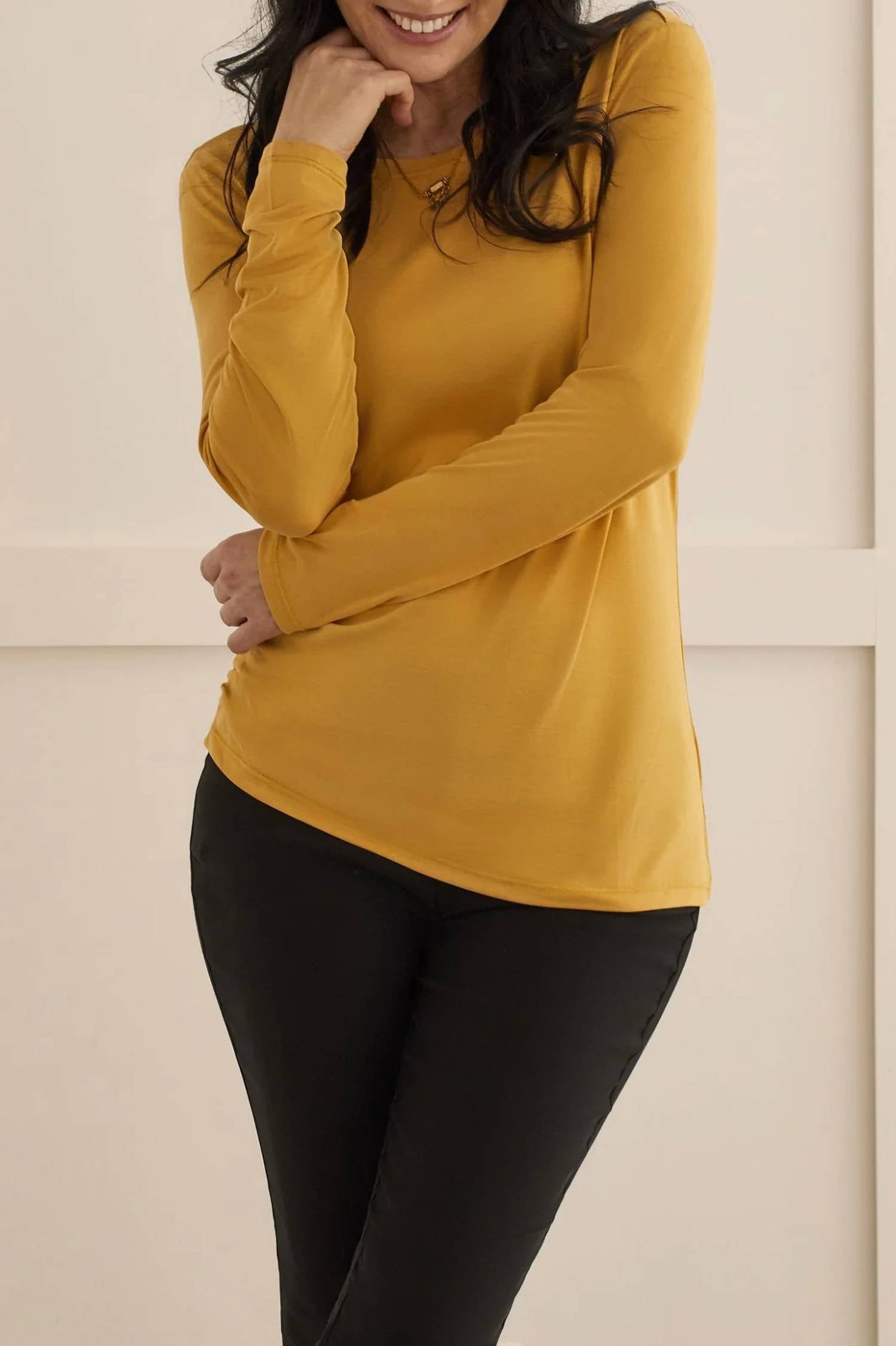 Tribal - Ruched Side Knit Top