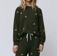The Great. - College Sweatshirt With Embroidered Roses