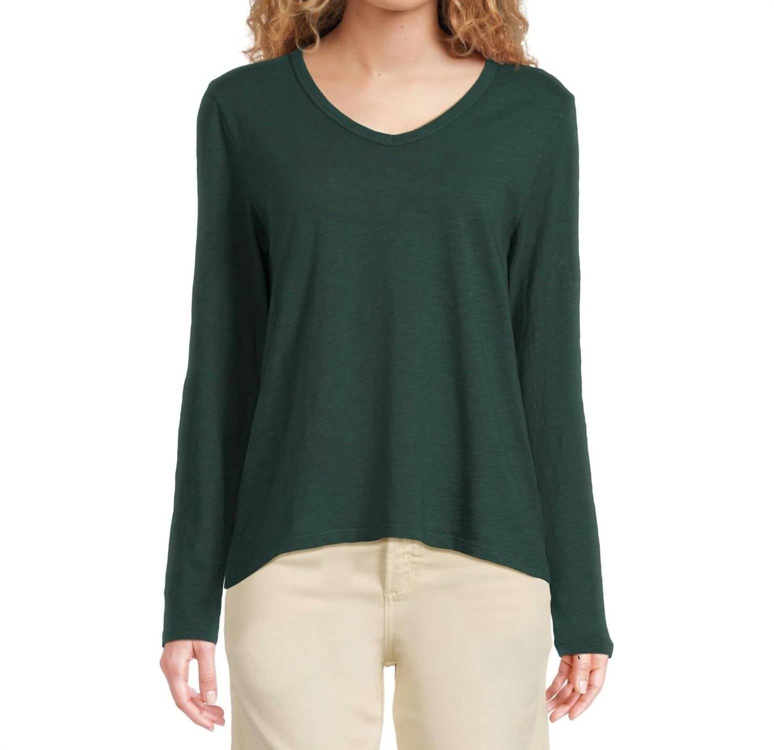 Elliott Lauren - Long Sleeve V-neck Knit Top