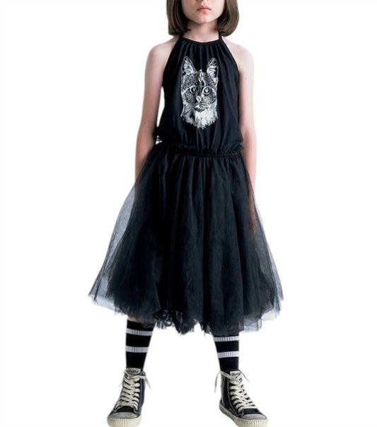 Nununu - Girls's Cool Cat Collar Dress