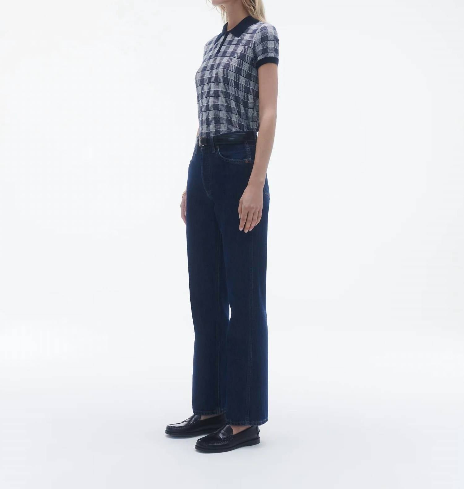 Guest In Residence - Gingham Shrunken Polo Top