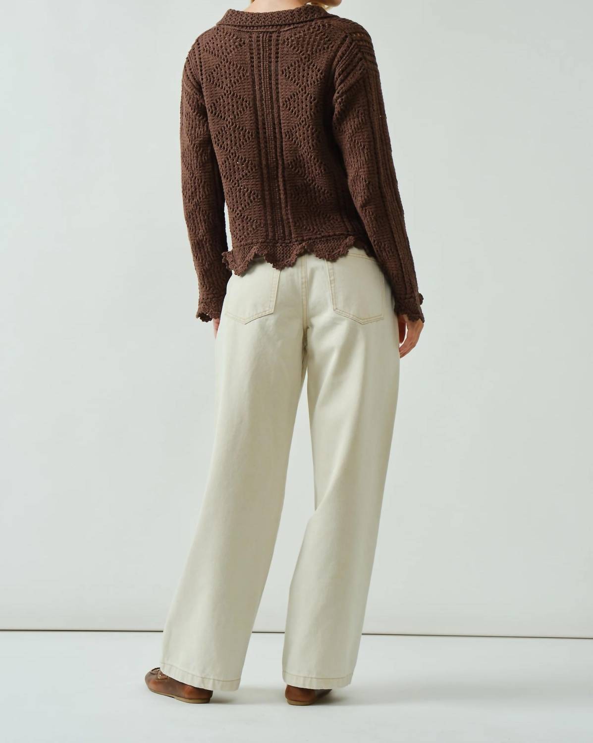 Aaron & Amber - Timeless Open Knit Cardigan