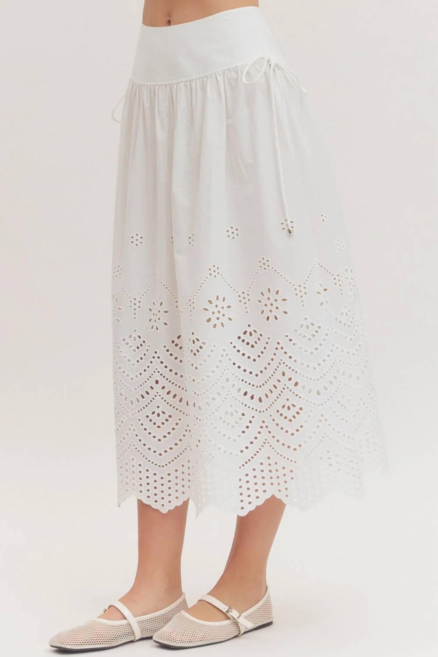Entro - Women's Embroidered Midi Skirt