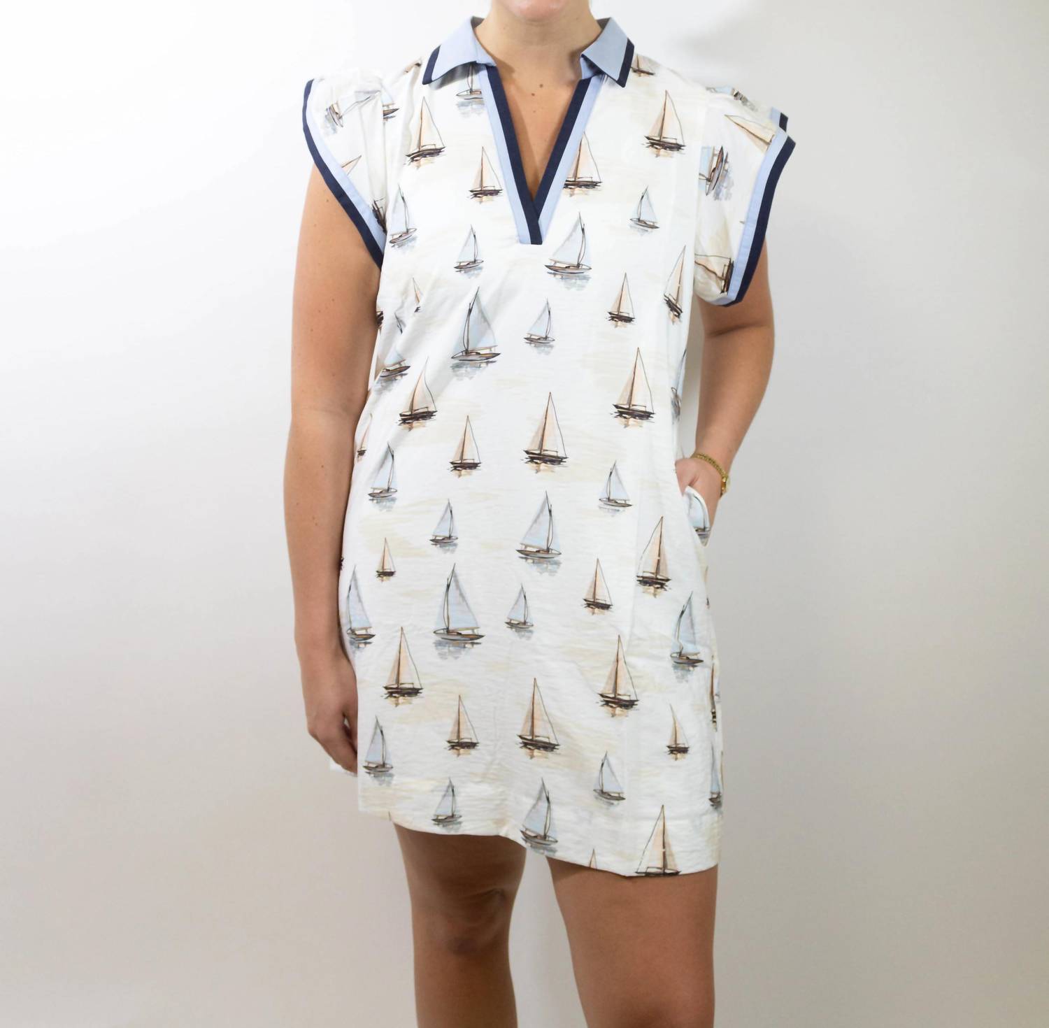 Thml - Come Sail Away Flutter Sleeve Dress
