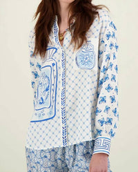 Me369 Isabel Printed Shirt in amalfi coast - women's shirt