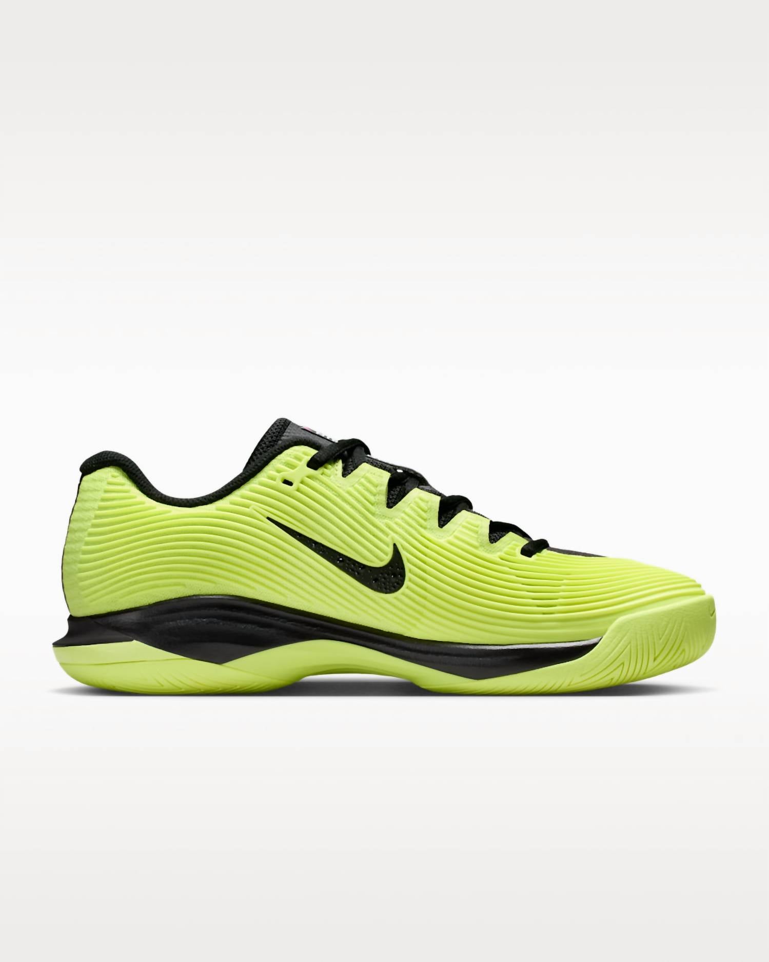 NIKE Women's Vapor 12 Hard Court Tennis Shoes in black light lemon twist blue ribbon heather white - women's shoe