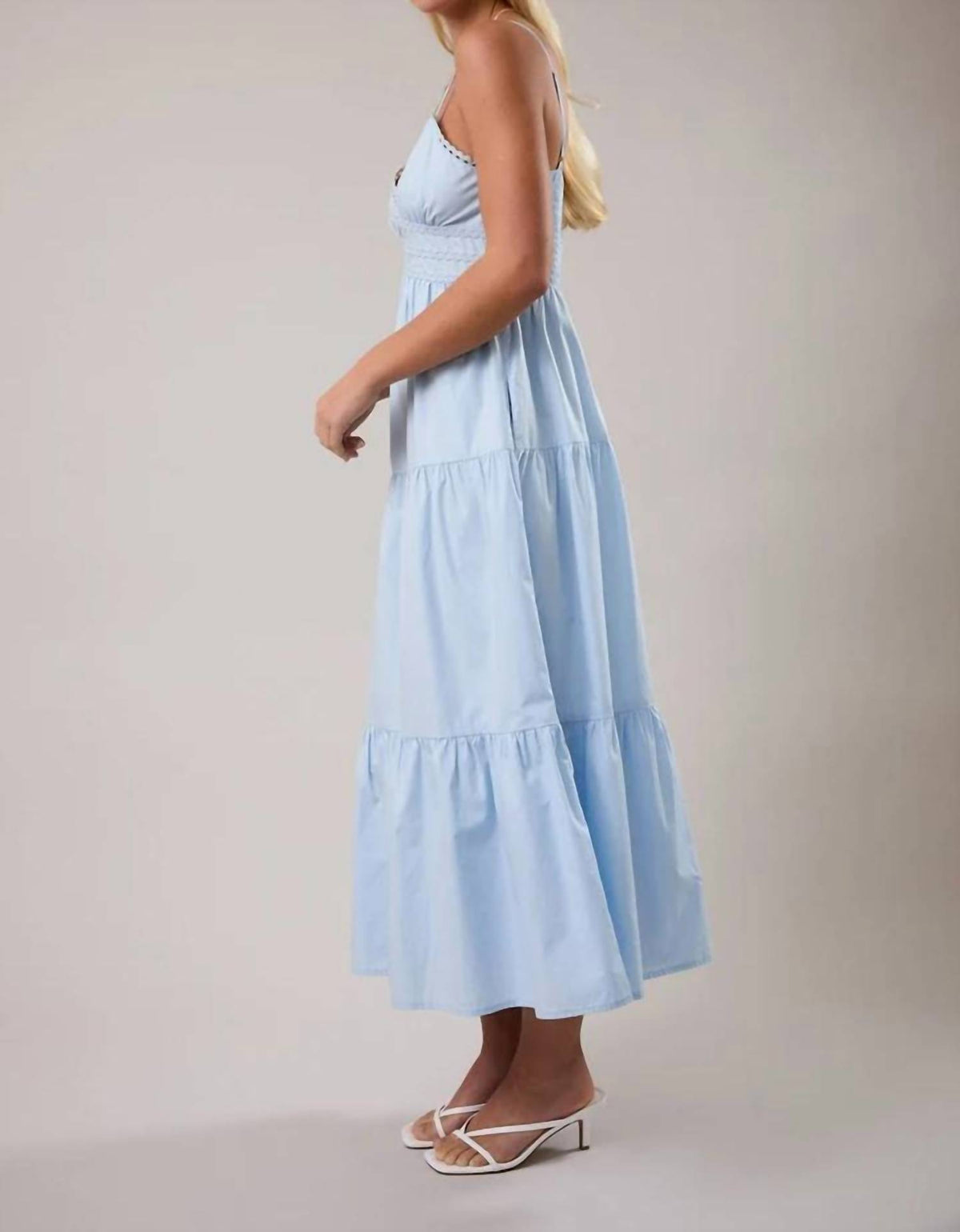 Le Lis - Midi Poplin Dress With Trim Detail