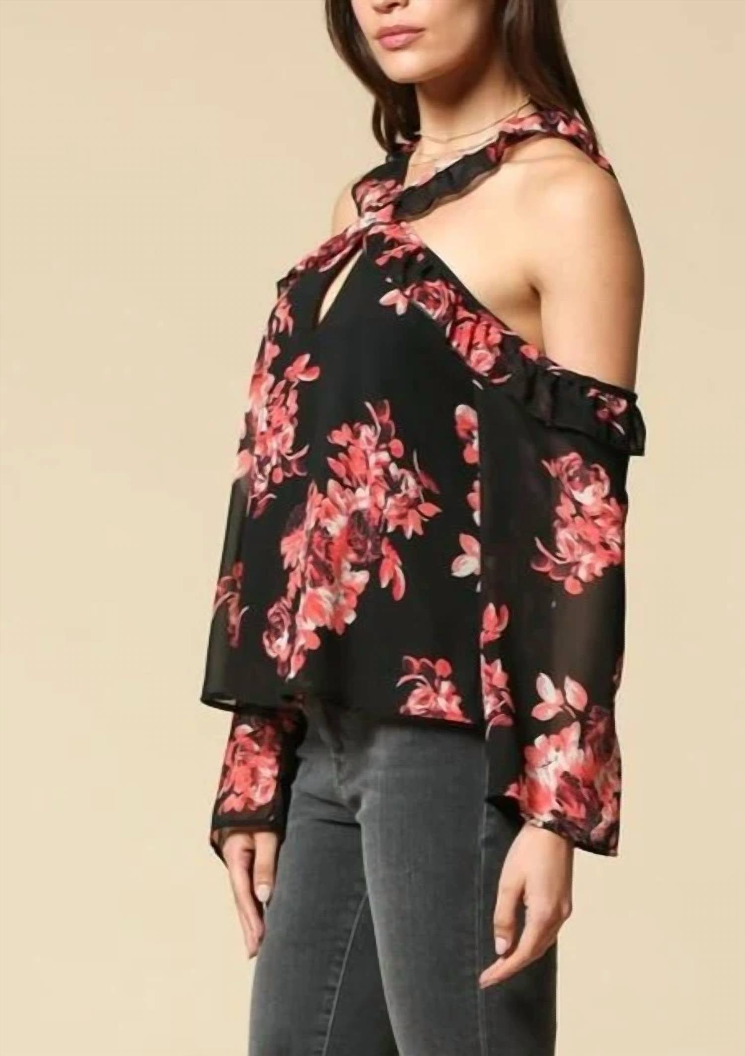 By Together - Chelsea Cold Shoulder Floral Top