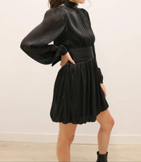 B.Right - Astra Bow Neck Bubble Hem Mini Dress