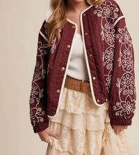 Listicle - Embroidered Quilted Western Jacket