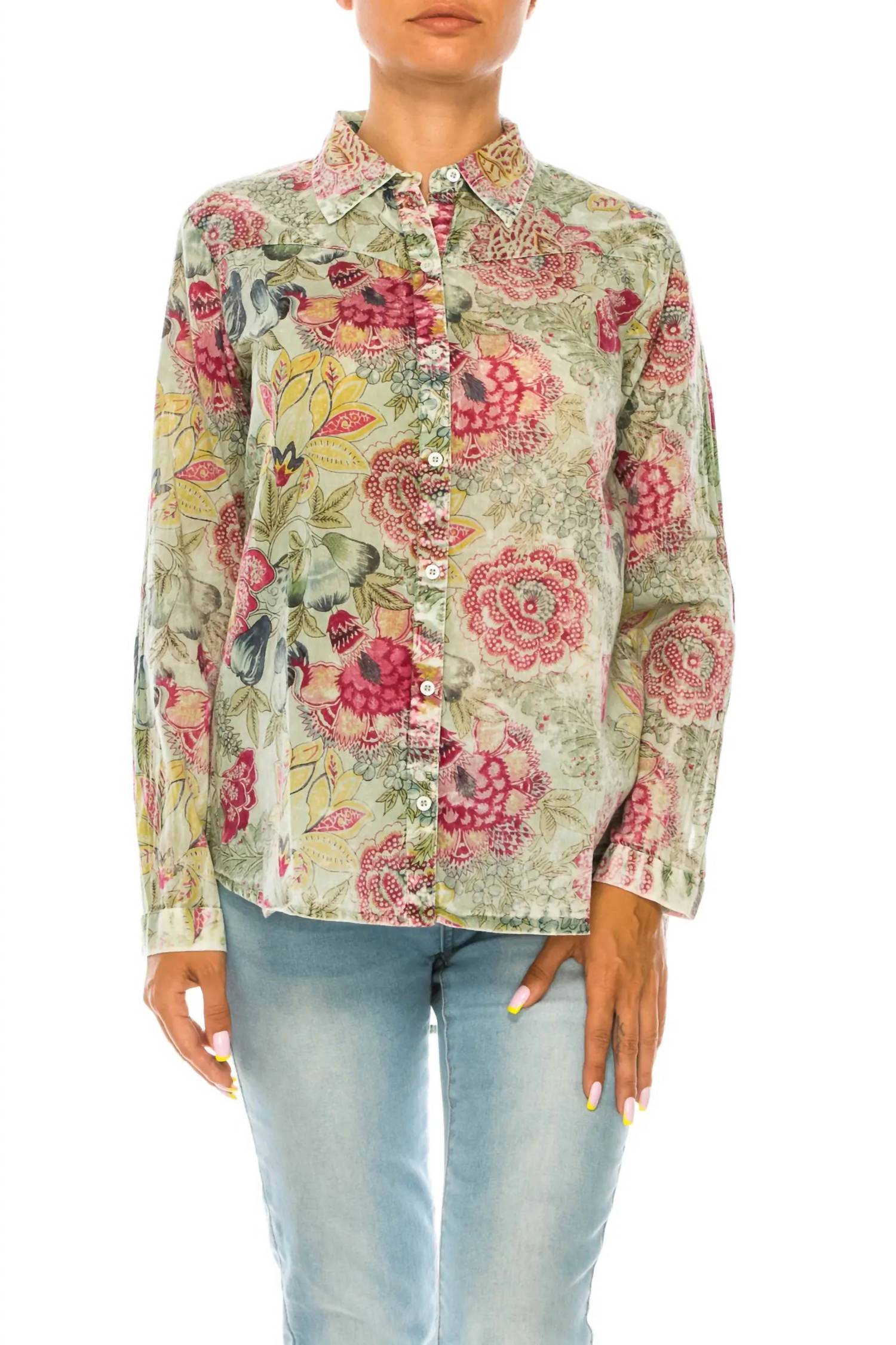 Magazine Clothing - Floral Printed Button-Down Shirt