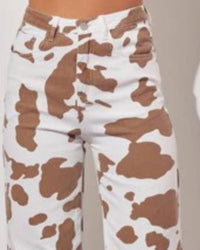 Baevely By Wellmade - Meadow Muse Cow Print Pants