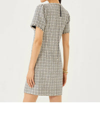 Lilly Pulitzer Brenda Boucle Mini Dress in coconut lurex houndstooth boucle - women's dress - alternate view