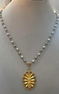 Vsa Designs - Pearl Twilight Virgin Rosary Necklace