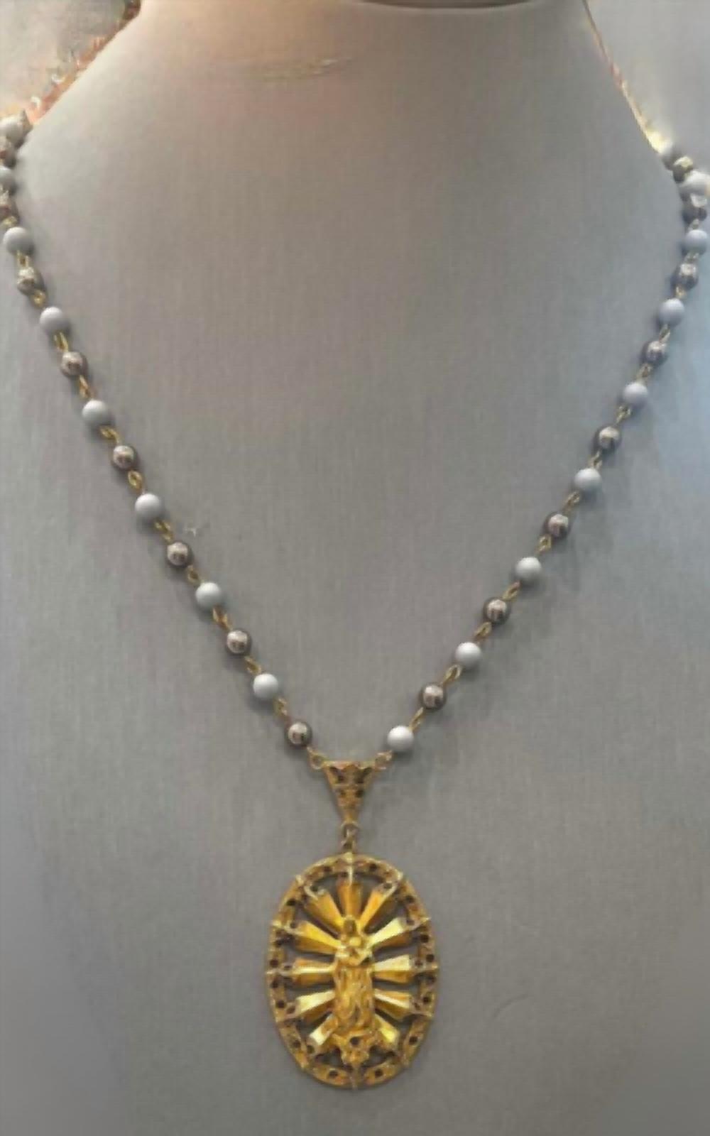 Vsa Designs - Pearl Twilight Virgin Rosary Necklace