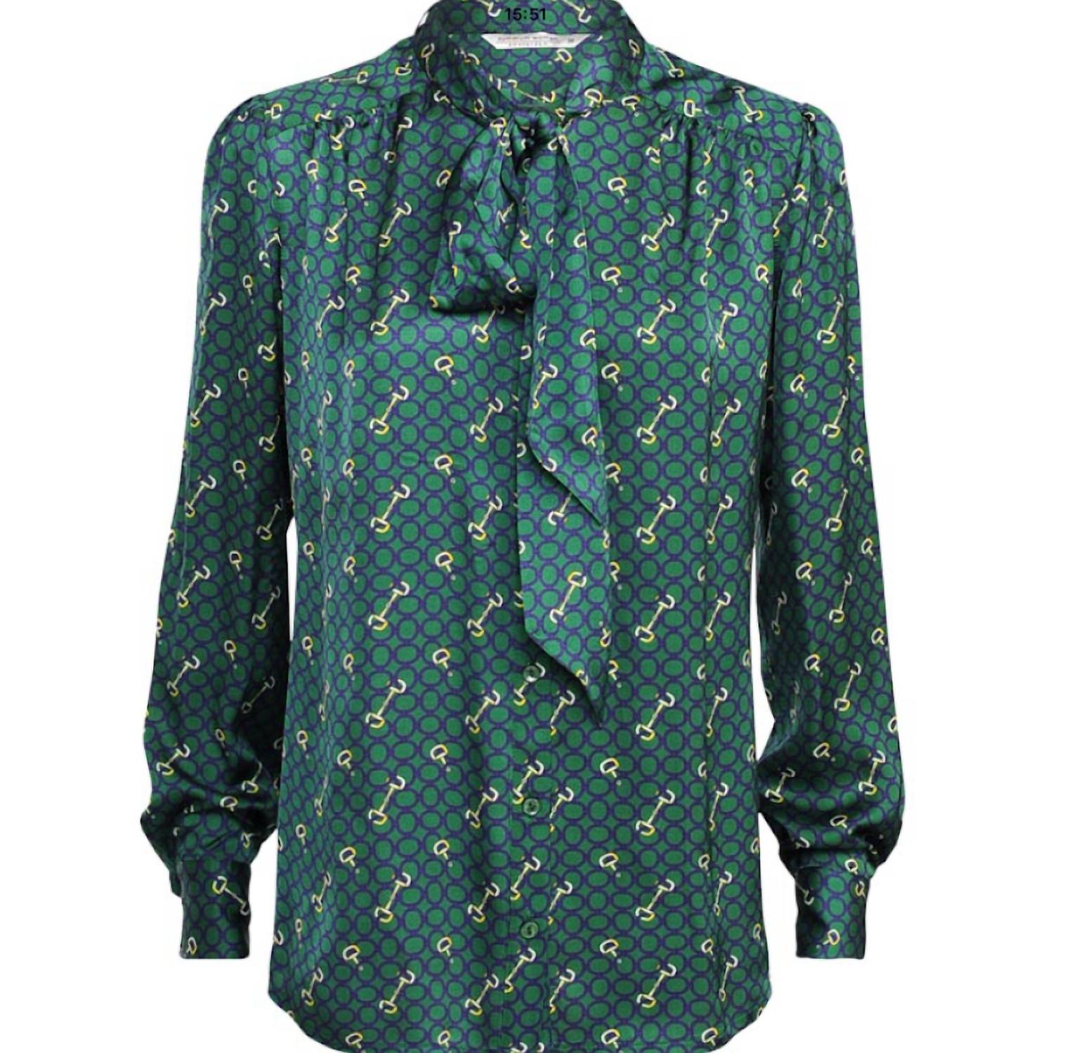 summum Women's Bits And Rounds Blouse in forest green - women's blouse