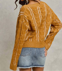 So Me - Two Tone V-Neck Sweater