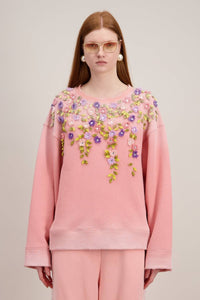 Benmoyal - Crystal Embroidered Crewneck Sweater