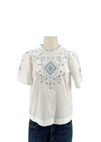 Love The Label - Women's Eyelet Scalloped Ruffle Top