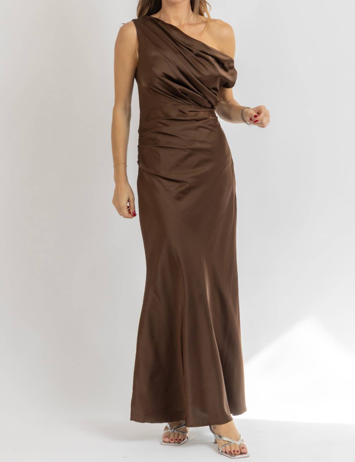 Mable - Raven One Shoulder Maxi Dress