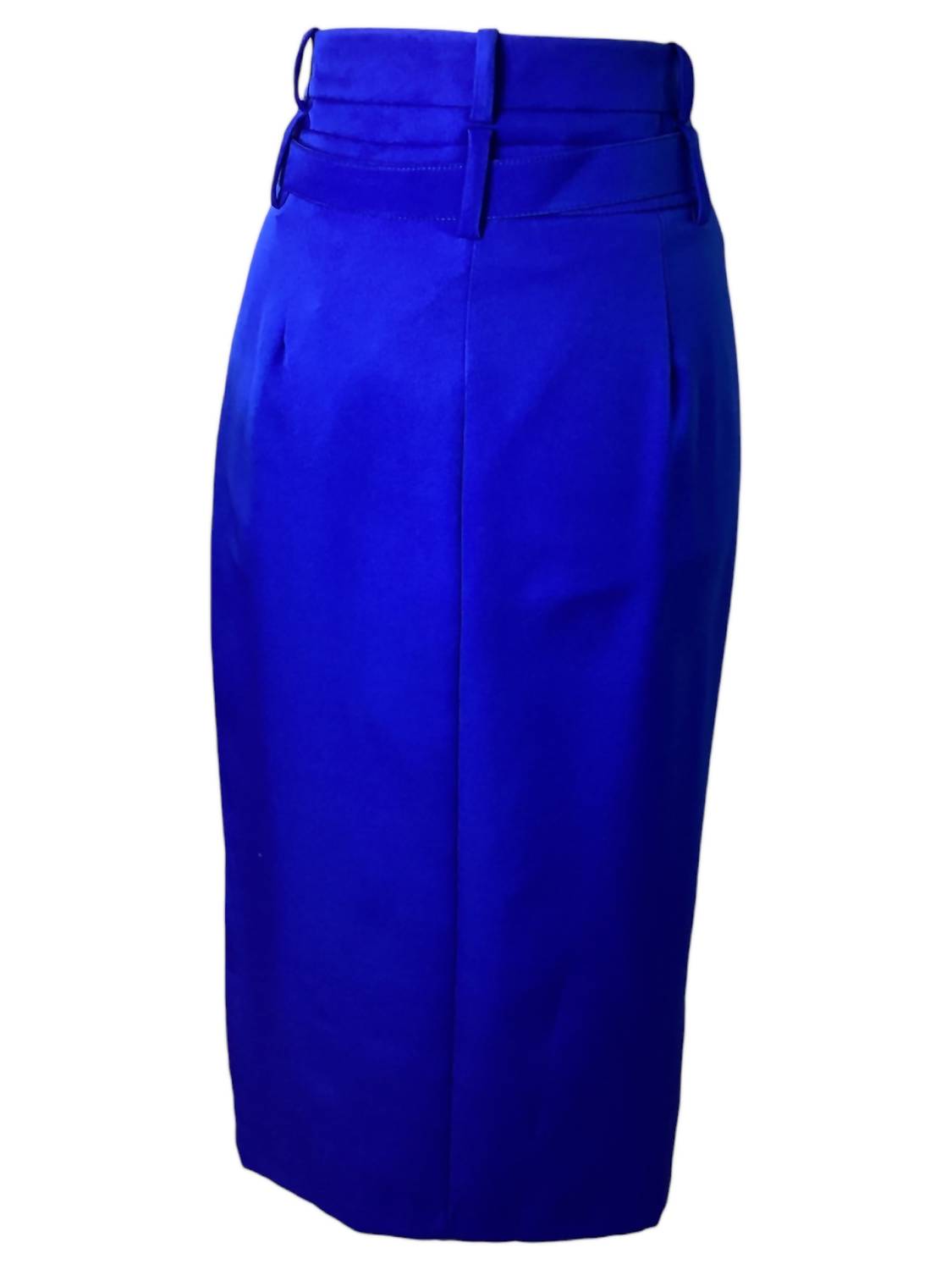 Tea & Cup - Women's High Rise Side Slit Belted Skirt