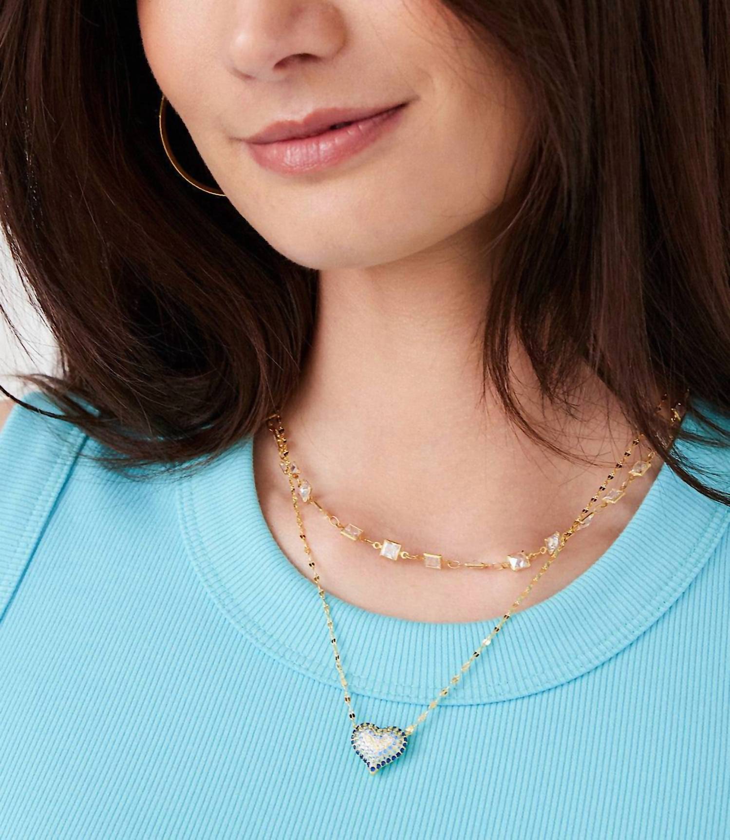 Native Gem - Women's Ombré Crystal Heart Necklace