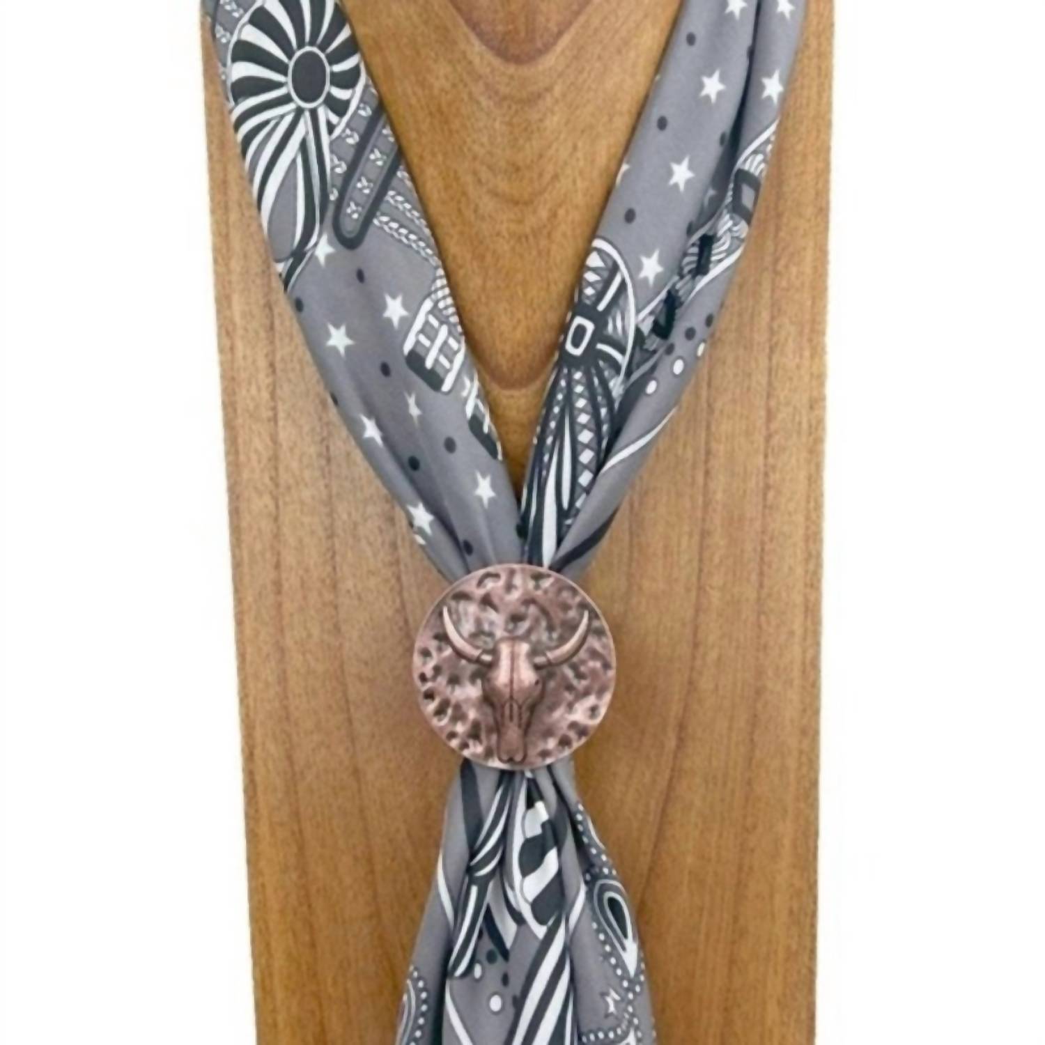 Western Elite Jewelry - Unisex Longhorn Wild Rag Scarf Slide