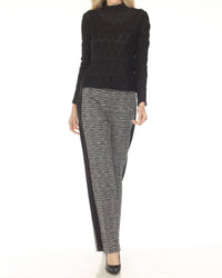 Joseph Ribkoff - Ruched Textured Mock Neck Fitted Top
