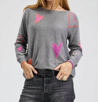 Zaket & Plover - Intarsia Hearts Sweater