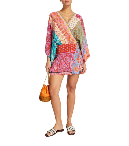 Boteh - KALEIDO SILK ROBE MINI DRESS