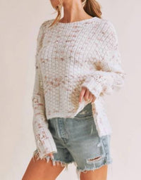 AEMI + CO Lani Textured Sweater - women's sweater - detail view