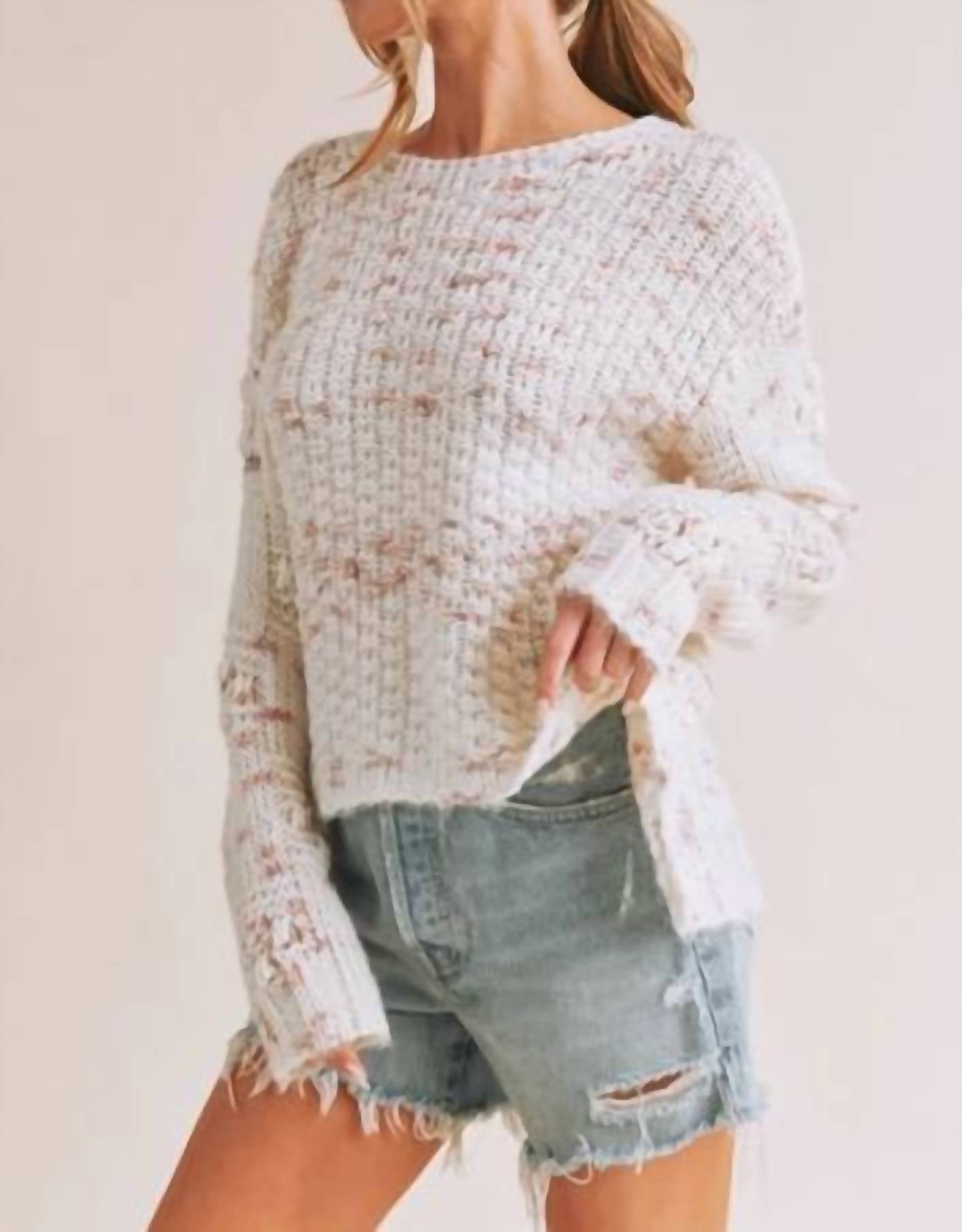 AEMI + CO Lani Textured Sweater - women's sweater - detail view