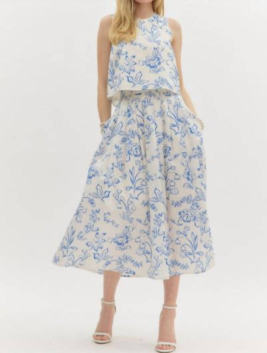 Entro - Picasso Sleeveless Top And Midi Skirt Set