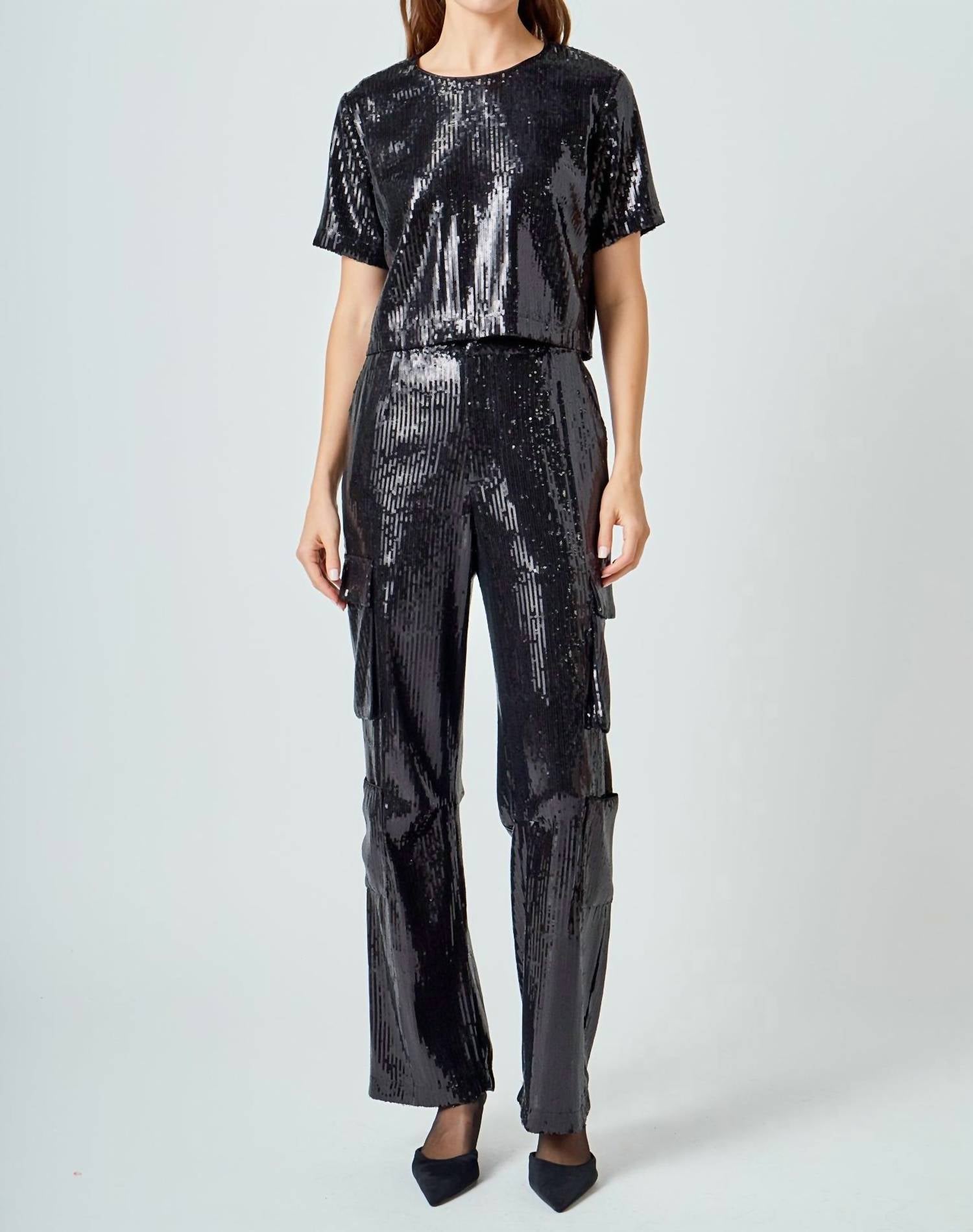 Endless Rose - Sequins Cropped Top