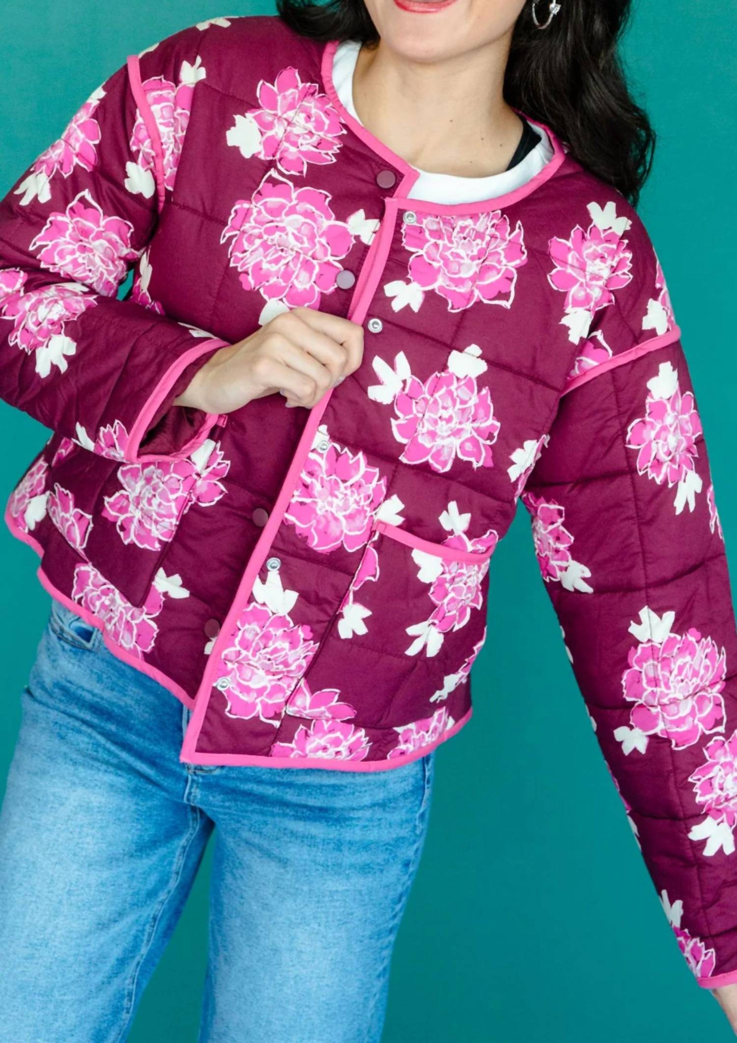 Mia - Floral Quilted Jacket
