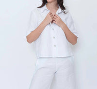 Blueberry - Cropped Camp Shirt