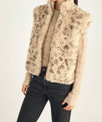 Cotelac Sleeveless Faux Fur Vest in aquarelle sauvage - women's jacket - detail view