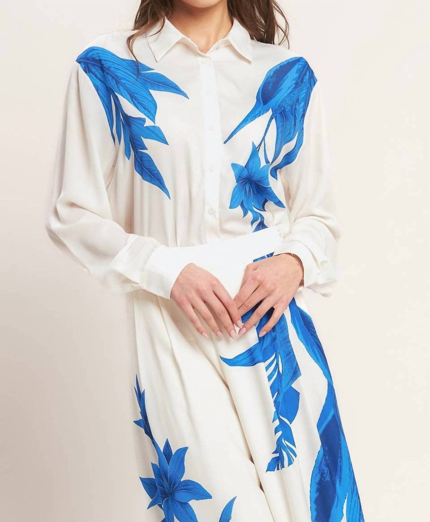 Flying Tomato - Printed Woven Button Down Shirt