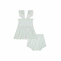 Posh Peanut - Girls Smocked Babydoll Bummie 2 Piece Set