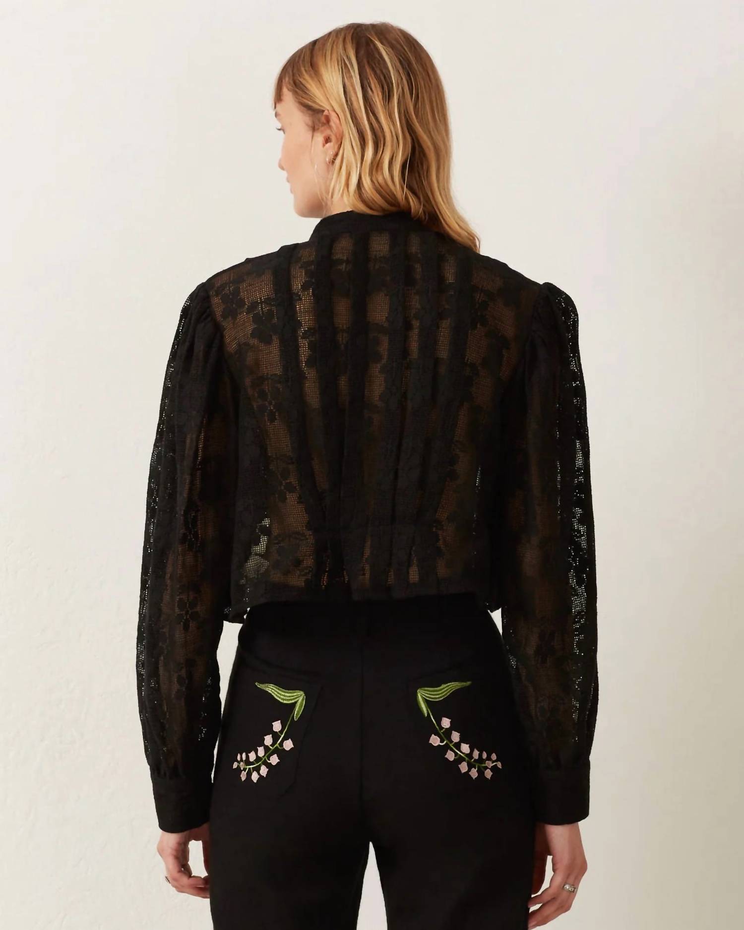 ALIX OF BOHEMIA Ryland Daisy Shirt in blackjack - women's blouse - alternate view