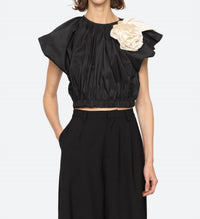 Sea - Laurie Solid Flutter Sleeve Top