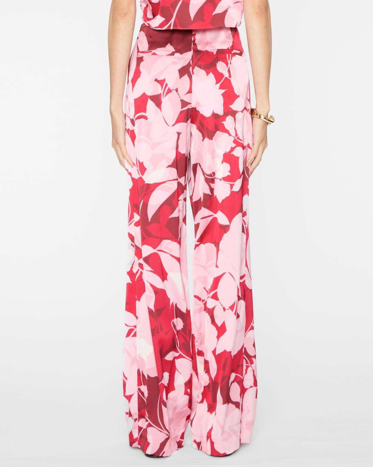 Misa Los Angeles High-rise Rita Pants in flora rosada satin - women's pants - alternate view