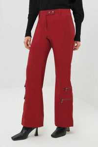 Anatomie Madonna Mid Weight Wide Leg Pant in crimson - women's pants - detail view
