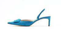 Rupert Sanderson - Women's Aminta Blue Suede Slingback Sandal