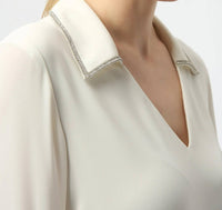 Joseph Ribkoff - Rhinestone Trim Cross Hem Top